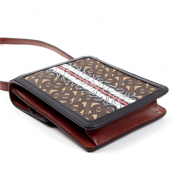 Burberry crossbody bag in monogrammed canvas and leather - Picture 4 of 8